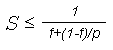 S<=1/(f+(1-f)/p)